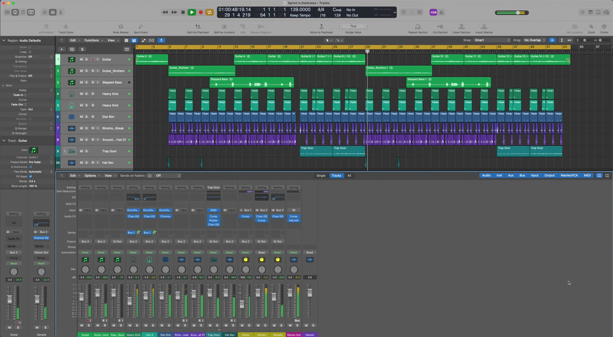 Sprint in Darkness Logic Pro Trap Template Playthrough